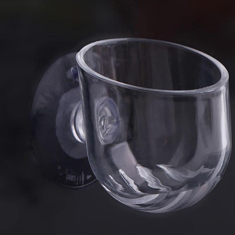 Aquarium Decoration Plant Cup Pot Acrylic Aquatic Plant Cup With Suction Holder Water Potted Planting Cup Aquarium Feeding Tool