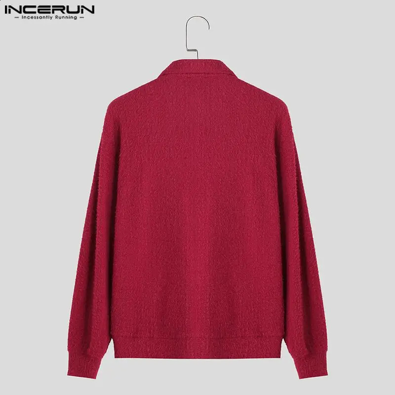 Mens Cardigan Solid Knitted Lapel Long Sleeve Button Streetwear Fashion Male Sweaters Casual Men Clothing S-5XL 240903