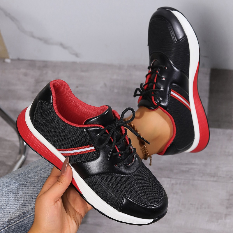 2025 new New Spring Women's Sneakers Lady Fashion Lace Up Platform Vulcanized Brand Design Soft Soled Sports Casual Shoes Trainers fab4 8465