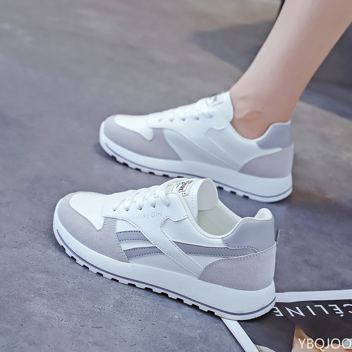Spring New Women's Striped Ins Fashion Women Sports Running Sneakers Wholesale Breathable Shoes zhanyishengli