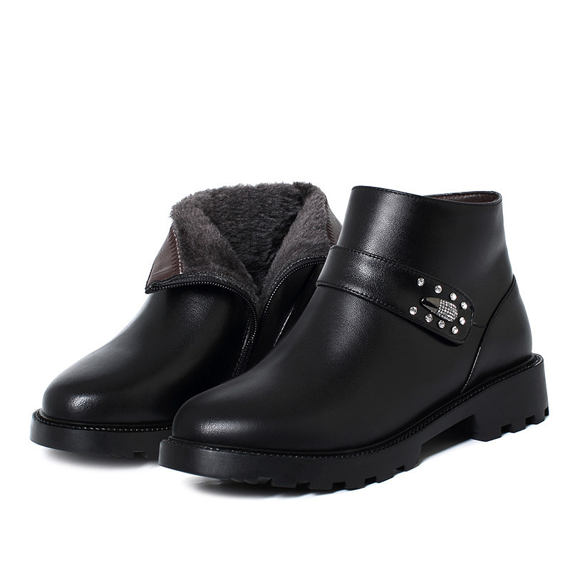 Winter Boots for Women 2024 New Snow Boots Women Genuine Leather Non-slip Women's Casual Booties Warm Chunky Boots Ladies