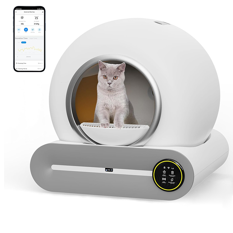 Electric Smart Quick Self Cleaning Deodorant Large Space cat Toilet Tray Automatic APP Remote Control Auto Cat Litter Box