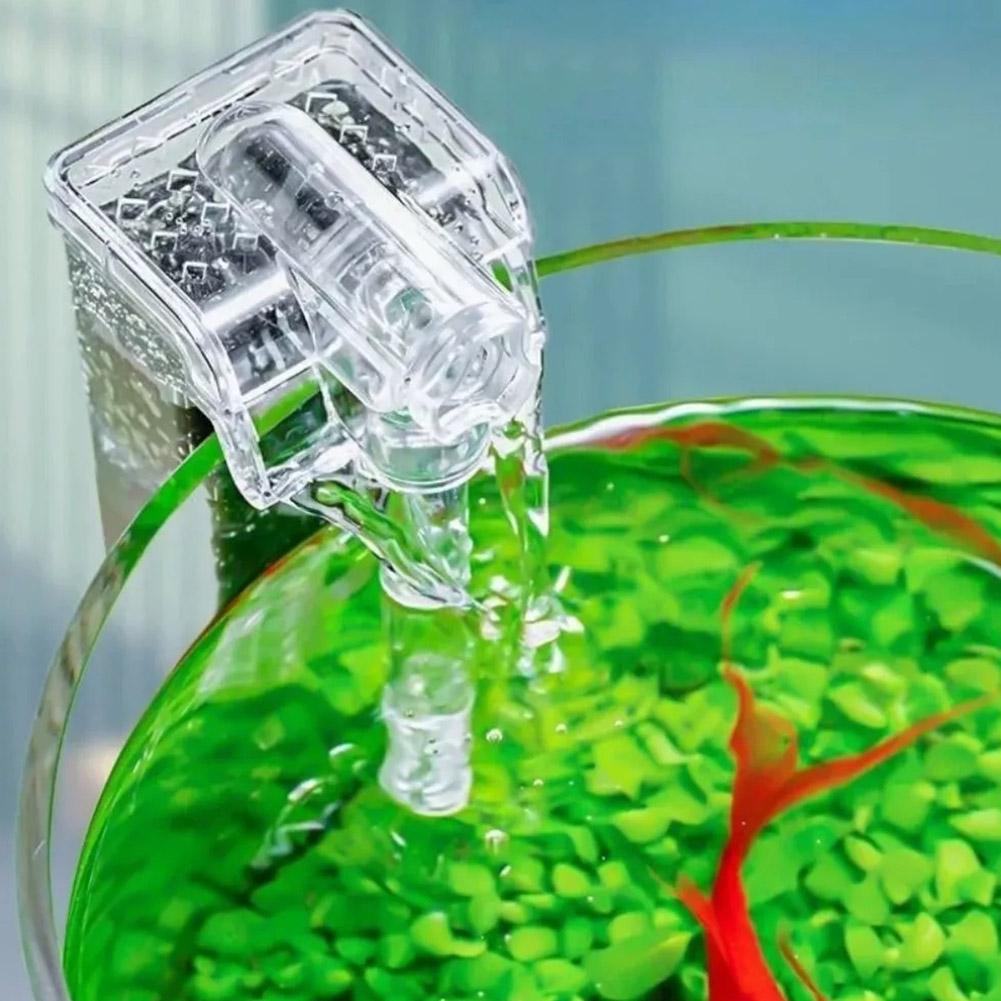Aquarium Hang On Filter Mini Filter Fish Tank Waterfall Filter Hang On External Aquarium Filter USB Interface 2.5W Flow 250H/L