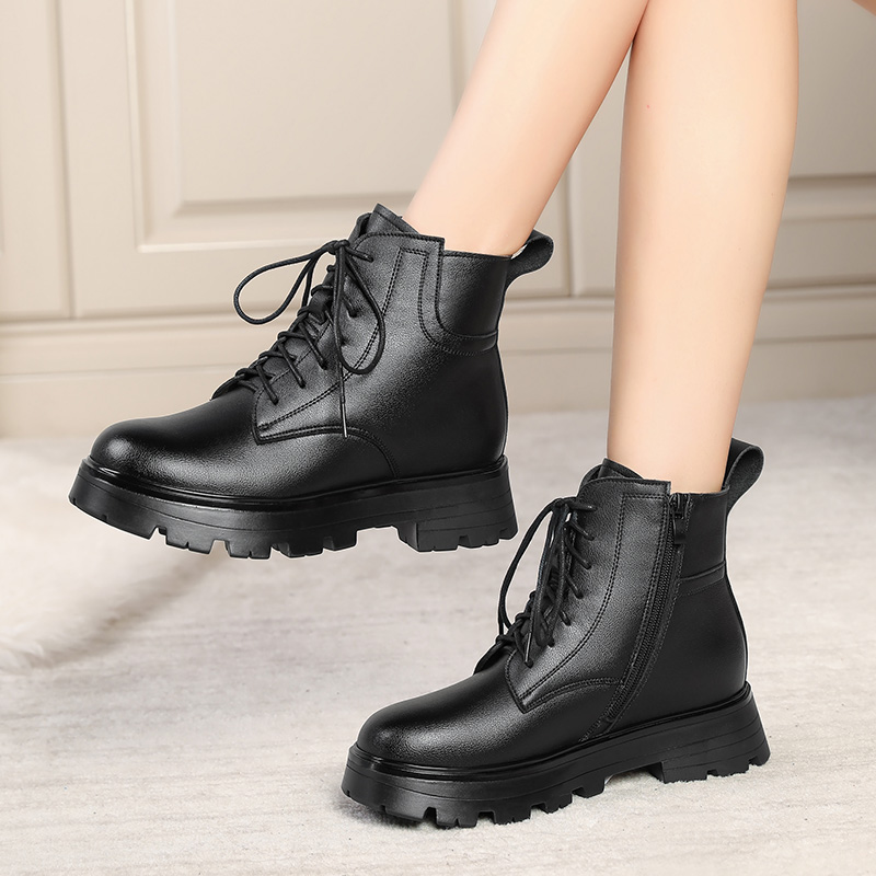 Women Winter Boots Genuine Leather 2024 New Large Size Natural Wool Women Ankle Boots Fashion Keep Warm Marton Boots Ladies