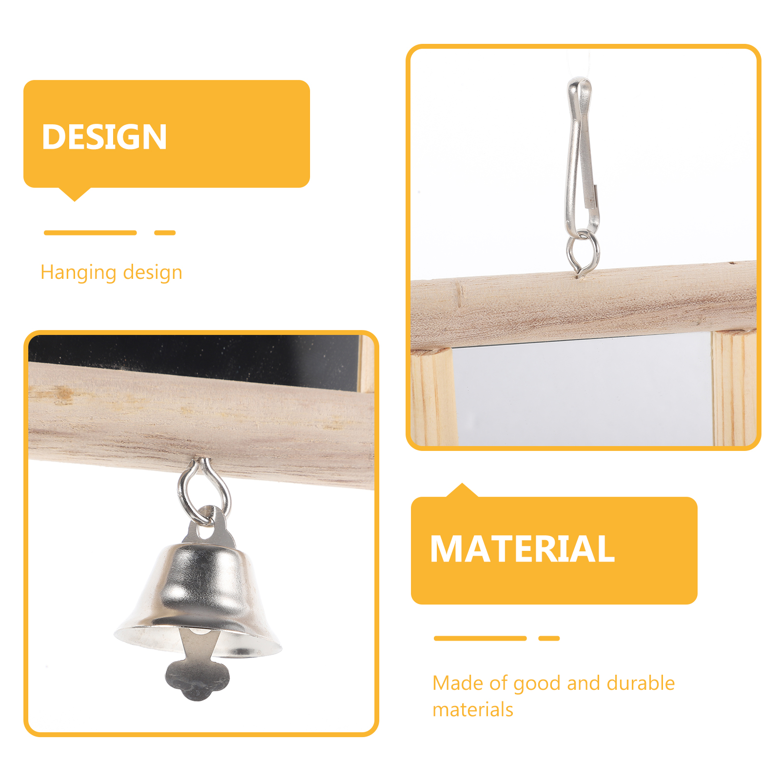 Parrot Mirror Toy Bird Molar Toys for Cockatiels Funny Parakeet Household Cage Parakeets