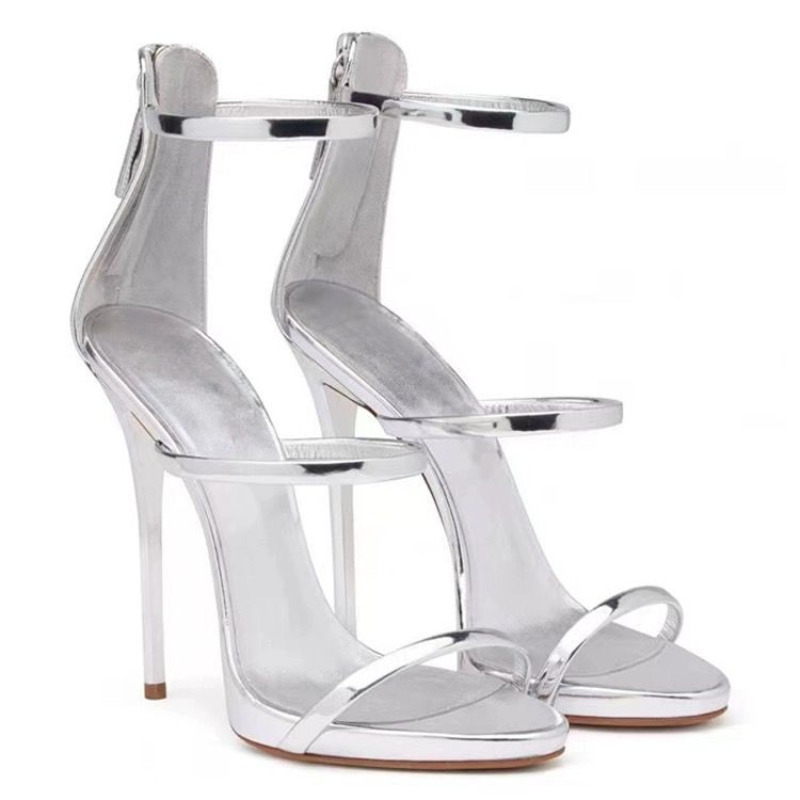 New Luxury Women's Summer Sexy Stiletto Heels Sandals Fashion High-quality Banquet Zipper Strap Combination High Heels Pumps