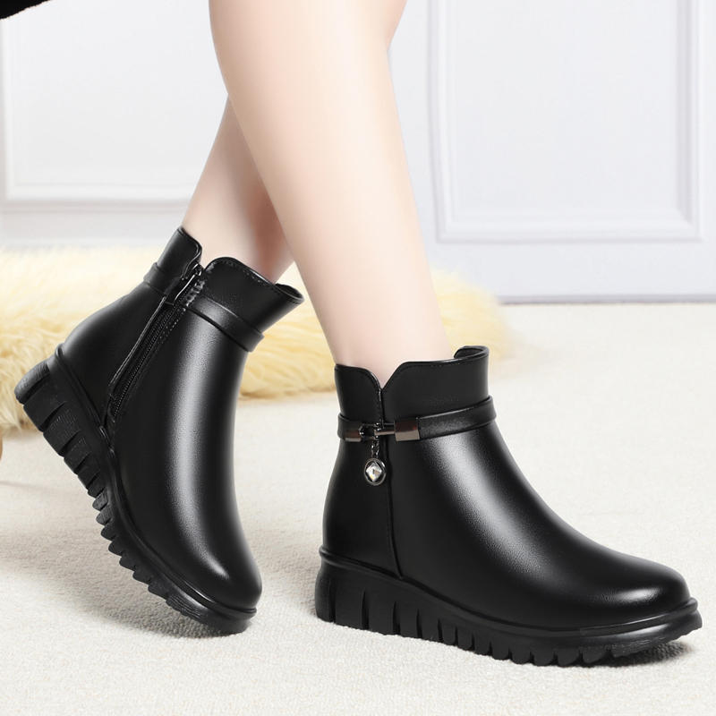 AIYUQI Women's Winter Boots 2024 New Large Size Mom Boots Flat Non-Slip Women's Snow Boots