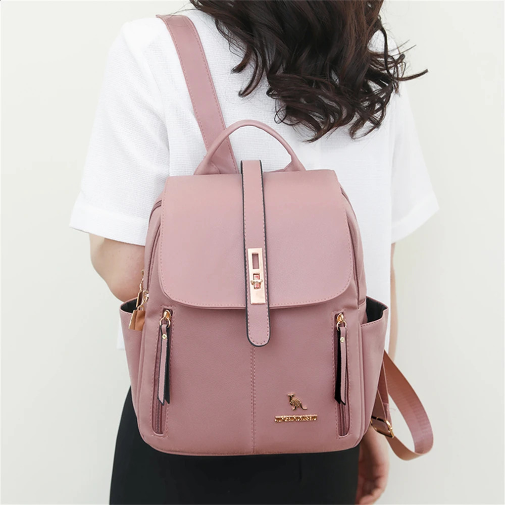 Large Capacity Women Backpack Purses High Quality PU Leather Female Vintage Bag School Bags Travel Bagpack Ladies Bookbag Bolsos 240903