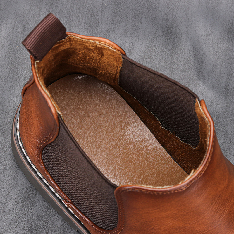 Luxury Men's Chelsea Boots High Quality Retro Men Work Boots comfortable Business Leather Shoes Brand Men's Ankle Botas 2024 New