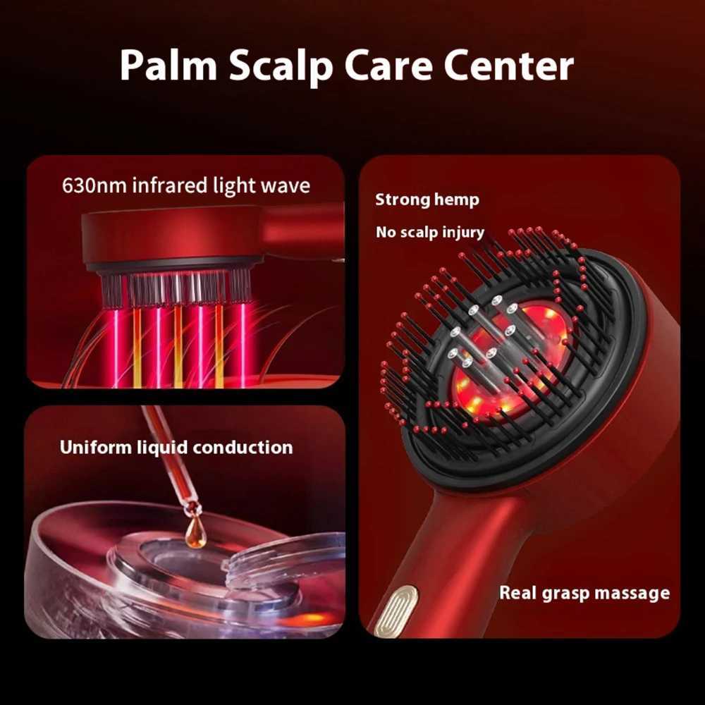 Electric Head Massager Hair Growth Comb Scalp Relax Massager 630nm Red Light Oil Applicator Anti-Hair Loss Hair Care Hairbrush Y240902