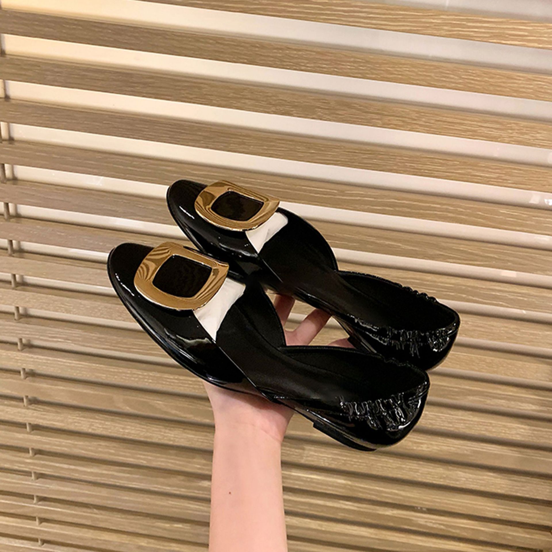 Elegant Ladies D'orsay Shoes Elastic Pleated Cover Heels Flats Women Traf Pointed Toe Ballets Soft Soled Roll-Up Moccasins Mujer