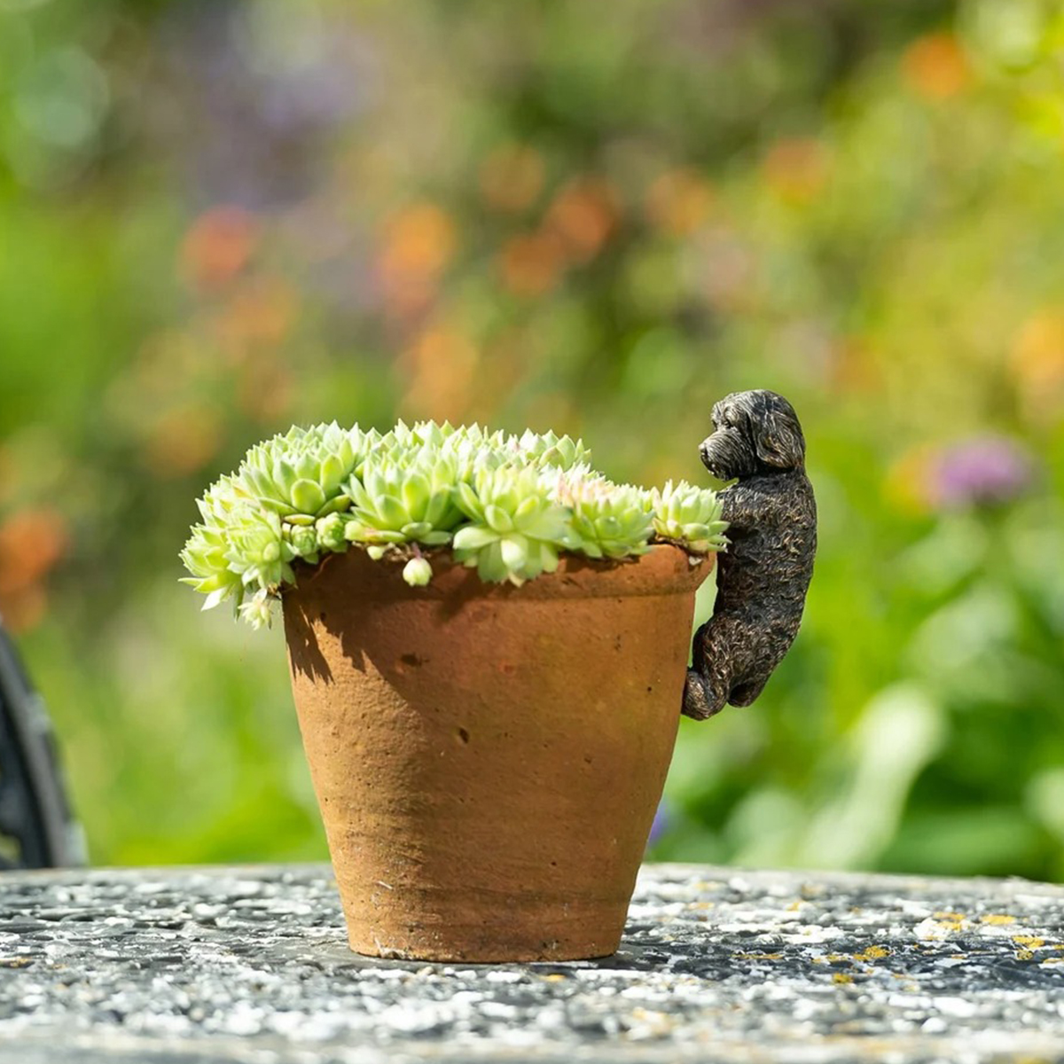 Garden Decoration Antique Bronze Resin Puppy Statue Garden Statue Indoor Statue Planter Decoration