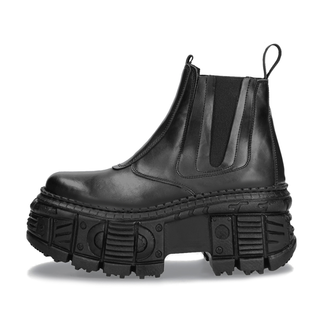 NEW Leather Men Retro Street Shooting Tank Bottom Dark Punk Muffin Bottom Small Leather Metal High-Top Platform Shoes Women