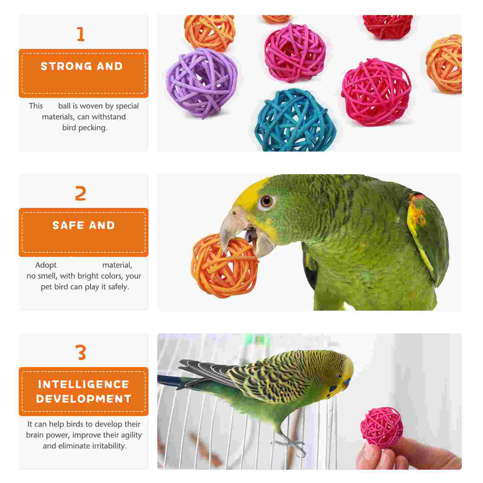 Parakeet Cage Accessories Parrot Takraw Ball Toy Rattan Balls Bird The Small Baby