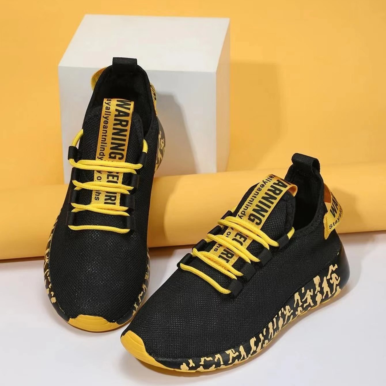 Two Tone Lightweight Sneakers - Ultra-Breathable Mesh Upper with Secure Lace-Up, Fashionable Running Shoes for Daily Wear - Comfortable & Stylish Two-