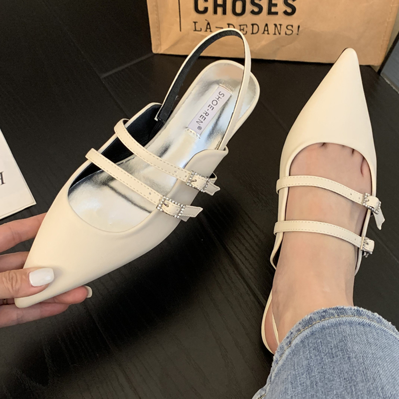 Pointed Fashion Toe Ladies Flat With 2024 Designer Shallow Women Flats Shoes Female Casual Sgback Sandals Slides adb7 s