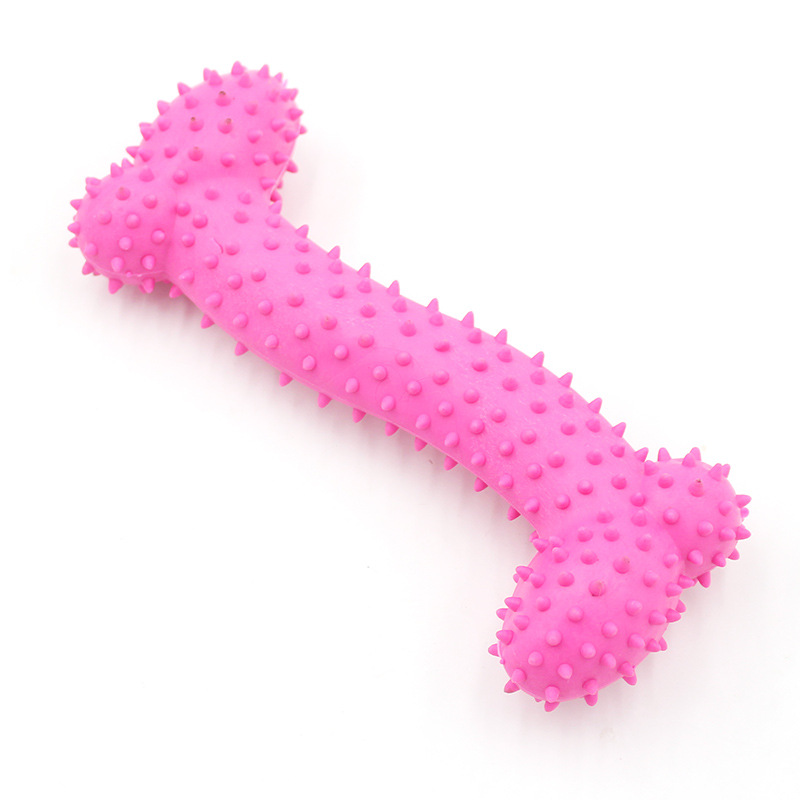 Soft Pet Rubber Dog Toy Rubber Bone Bite Resistant Pet Toys Dog Chew Molars Teeth Training Odorless Toys Solid Products For Dogs