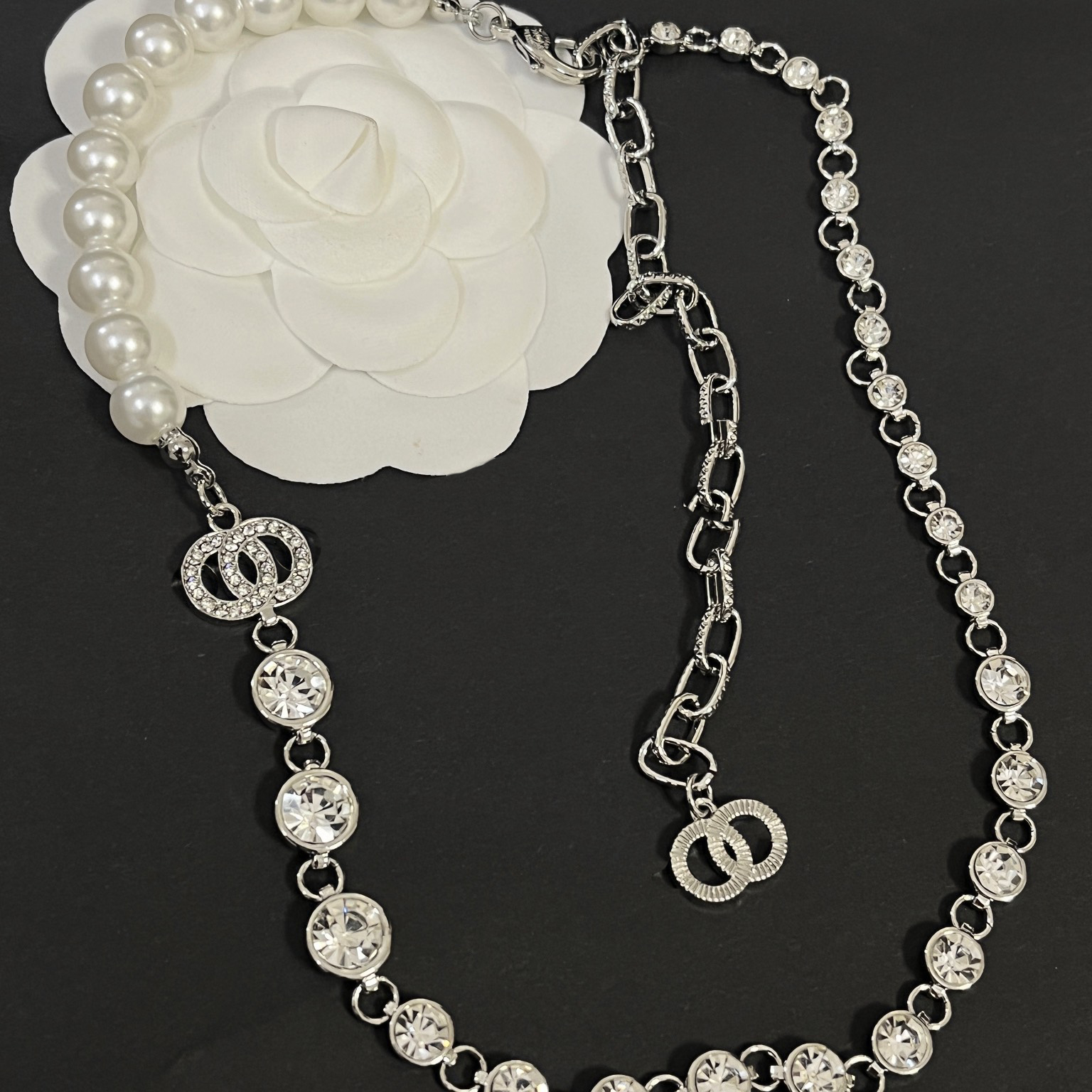 Designer Studded Pearl Asymmetrical Full Diamond Luxury Chain Fashionable And High End Women s Jewelry Love Gift Charm Choker Necklace