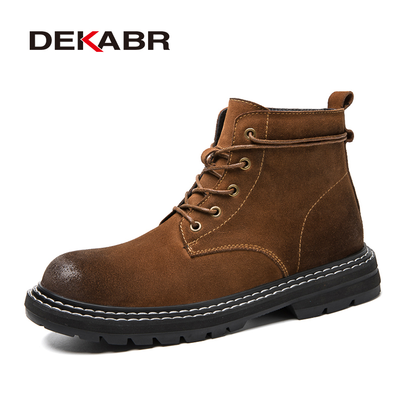 DEKABR 2024 New Fashion Casual Men Shoes Genuine Leather Lace Up Waterproof Handmade Comfortable Business Boots Size 37-46 4524