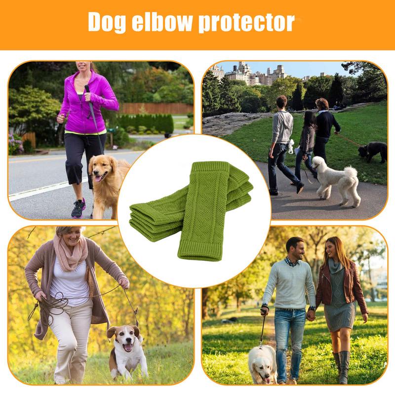 4PCS Knitted Dog Leg Covers Anti-fouling Leg Warmers for Dogs Cats Socks Warm Durable Pet Leg Elbow Support Protector