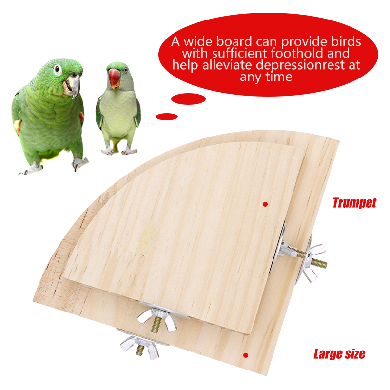 Parrot Bird Wood Platform Stand Board Rack Toy Hamster Branch Perches Bird Cage Hanging Wooden Pet Stand Board Bird Supplies