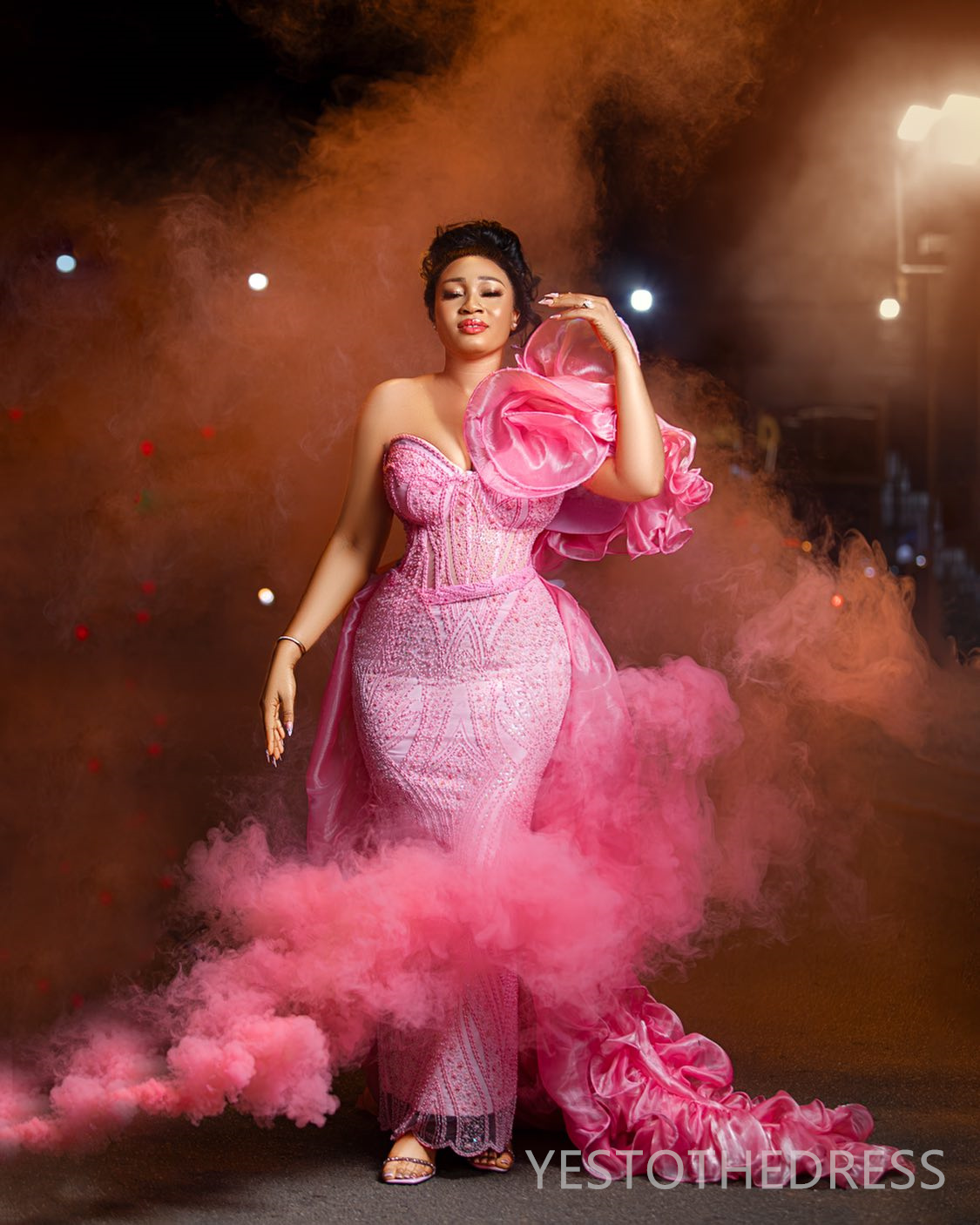 R&W 2024 Plus Size Pink Prom For Special Ocns Evening Dresses Mermaid Promdress One Shoulder Beaded Lace Birthday Dress Second Reception Gowns AM1235