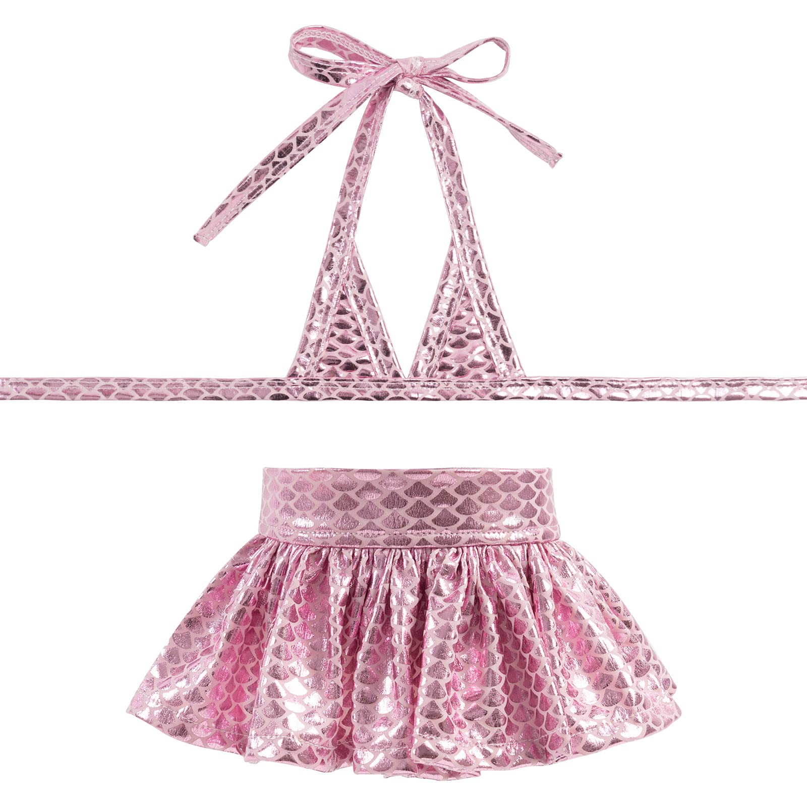 2 Pack Dog Bikini Set,Beach Dog Swimsuit Mermaid Dog Bathing Suit Summer Costume with Shiny Scale Blue & Pink  for Cats Girl Pho