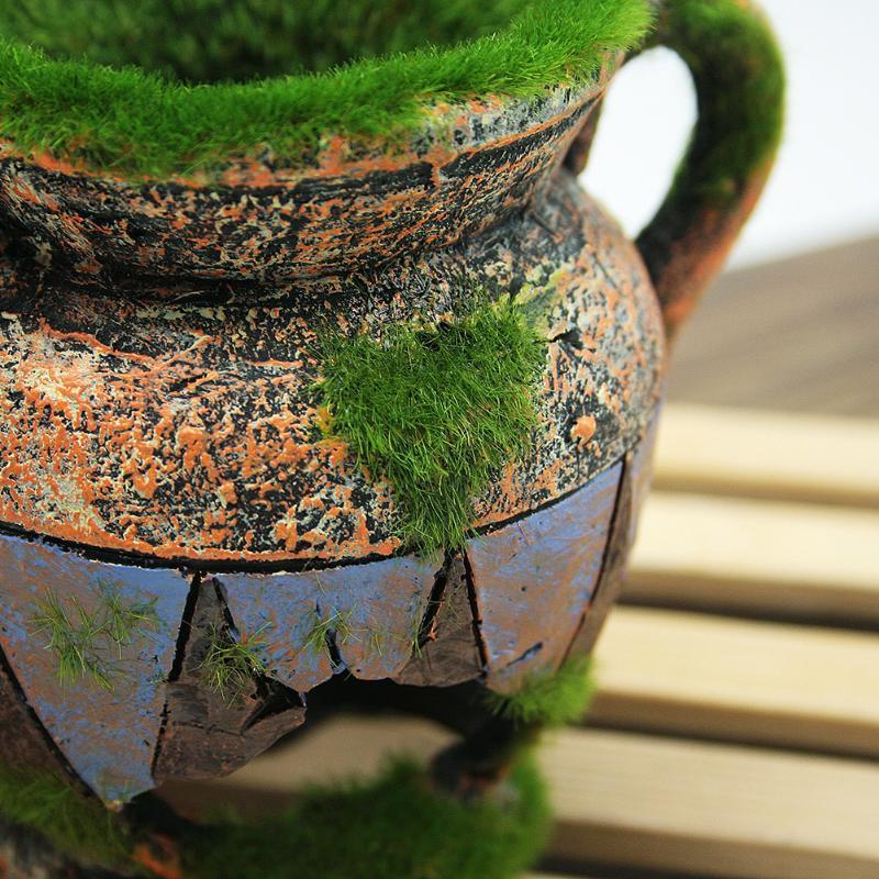 1pc Resin Vase with Moss Aquarium Decoration Accessories for Fish Shrimp Tank Landscape Ornaments