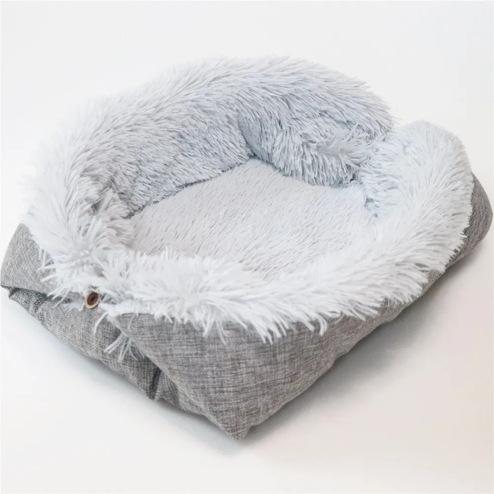 Autumn Winter Dual Purpose Warm Pet Dog Bed Plush Cat House Kennel Mattress for Pets Cats