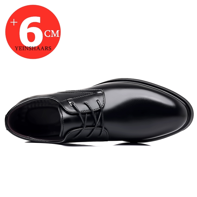Men's Dress Shoes Elevator Shoes Formal Wedding Business Flat / 6CM Height Increase Lift Shoes Invisible Taller Male Suit Shoes