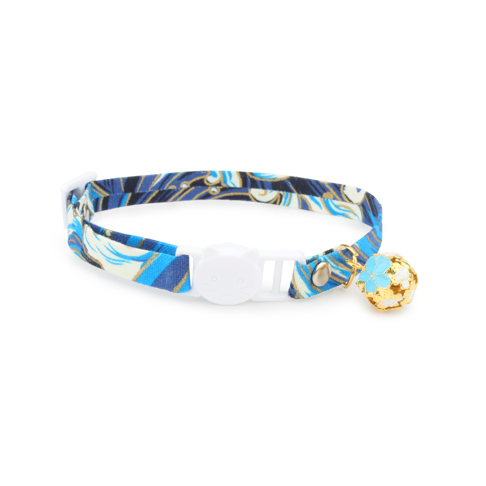 Breakaway Cat Collar,Adjustable Cat Collars Japanese Style Cat Collar with Hollow Flower Bell for Kitten Puppy Pets Accessories