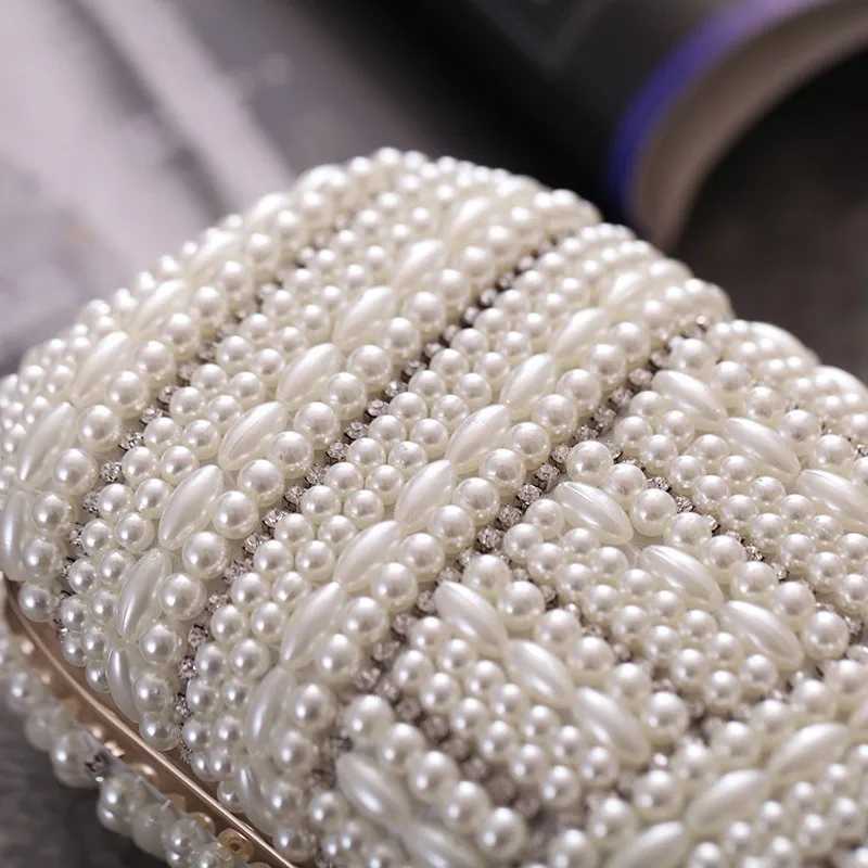 Fashion Elegant Women Evening Bags Luxury Beaded Pearl Clutch Bag Wedding Party Handbag Purse Ladies Dating Cell Phone Pocket 240903