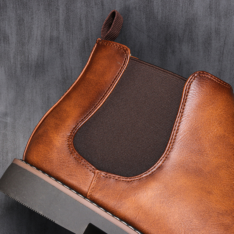 Luxury Men's Chelsea Boots High Quality Retro Men Work Boots comfortable Business Leather Shoes Brand Men's Ankle Botas 2024 New