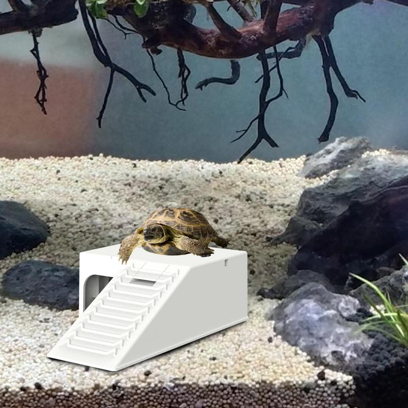 Turtle Basking Platforms Wear Resistant and Stable Reptile Hideout Climbing Platforms Shelter House with Filter Water Design