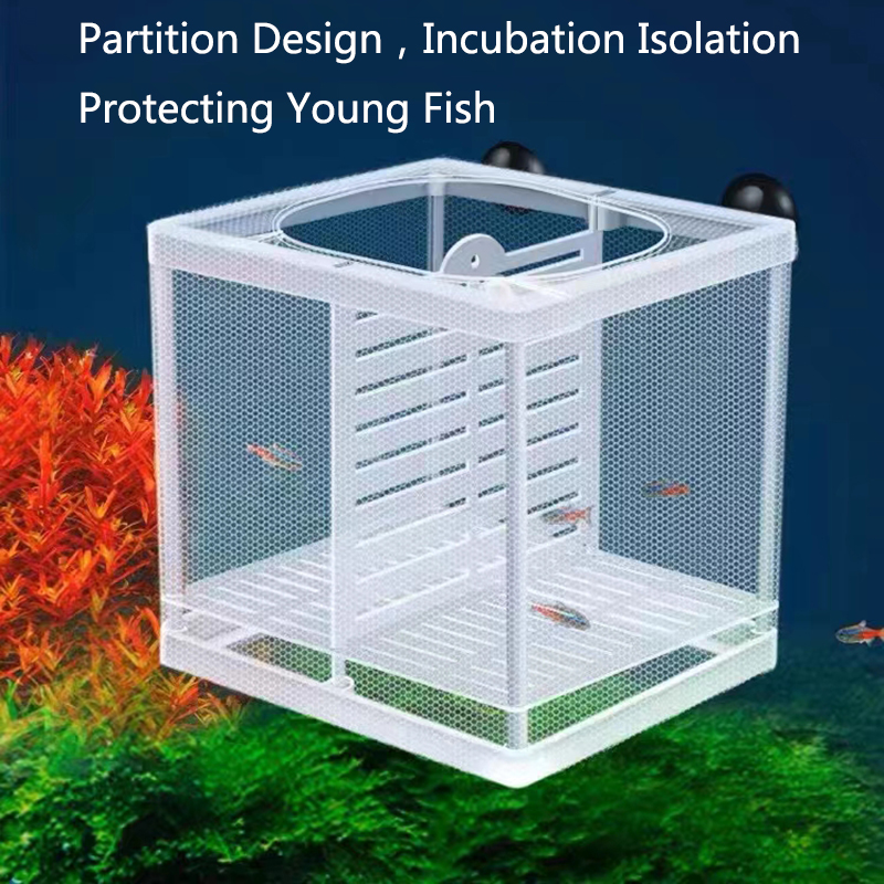 Plastic Aquarium Fish Breeding Isolation Box Fish Tank Aquarium Breeder Hatching Incubator Fish Tanks Isolator Feeding Accessory