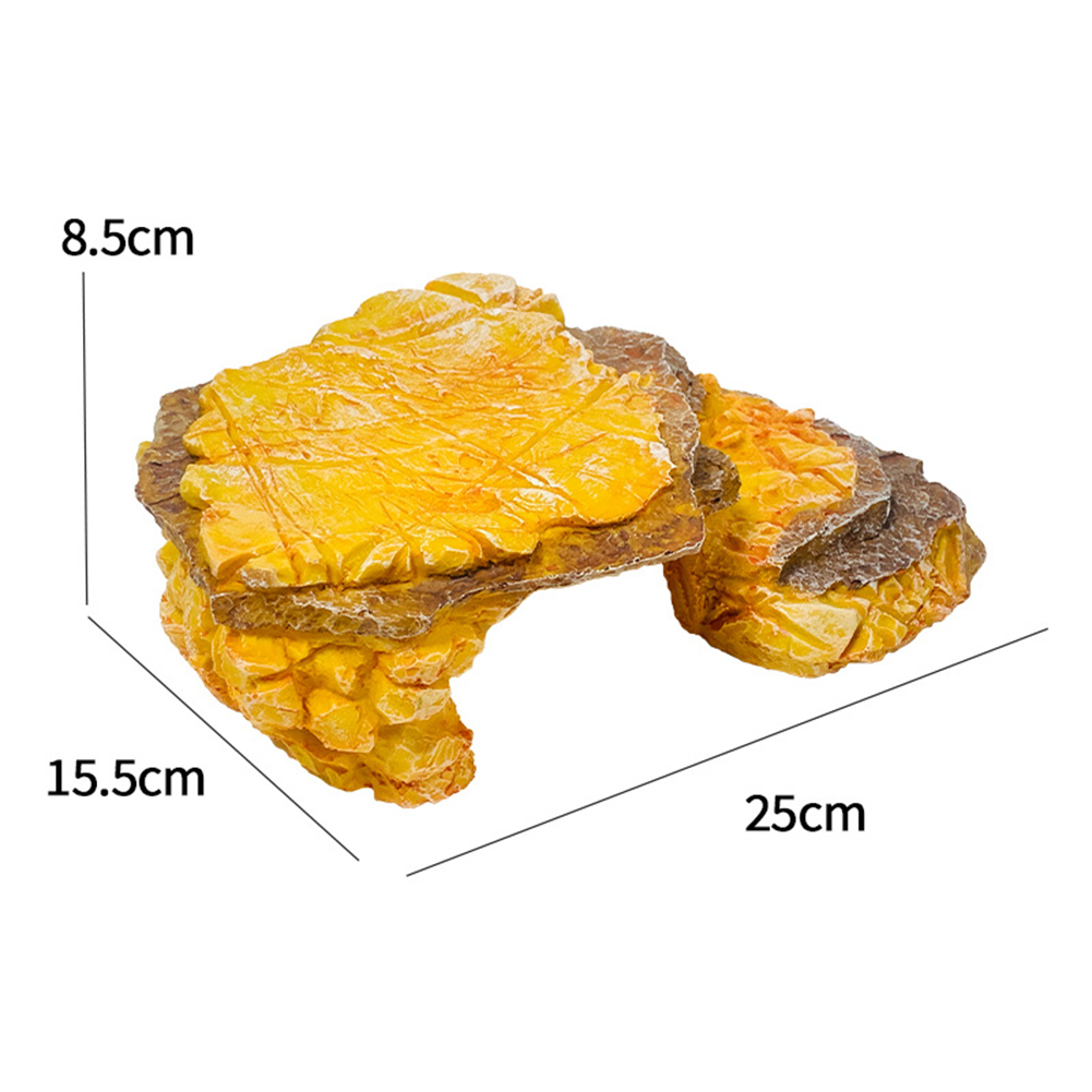 Reptile Hide Cave Turtle Basking Platform Shale Scape Step Ledge Ramps Rock for Aquarium Bearded Dragon Tortoise Lizard Amphibia
