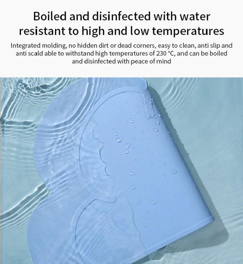 Waterproof For Cat Solid Color Silicone Food Pad Pet Bowl Drinking Portable Dog Feeding Mat Placemat