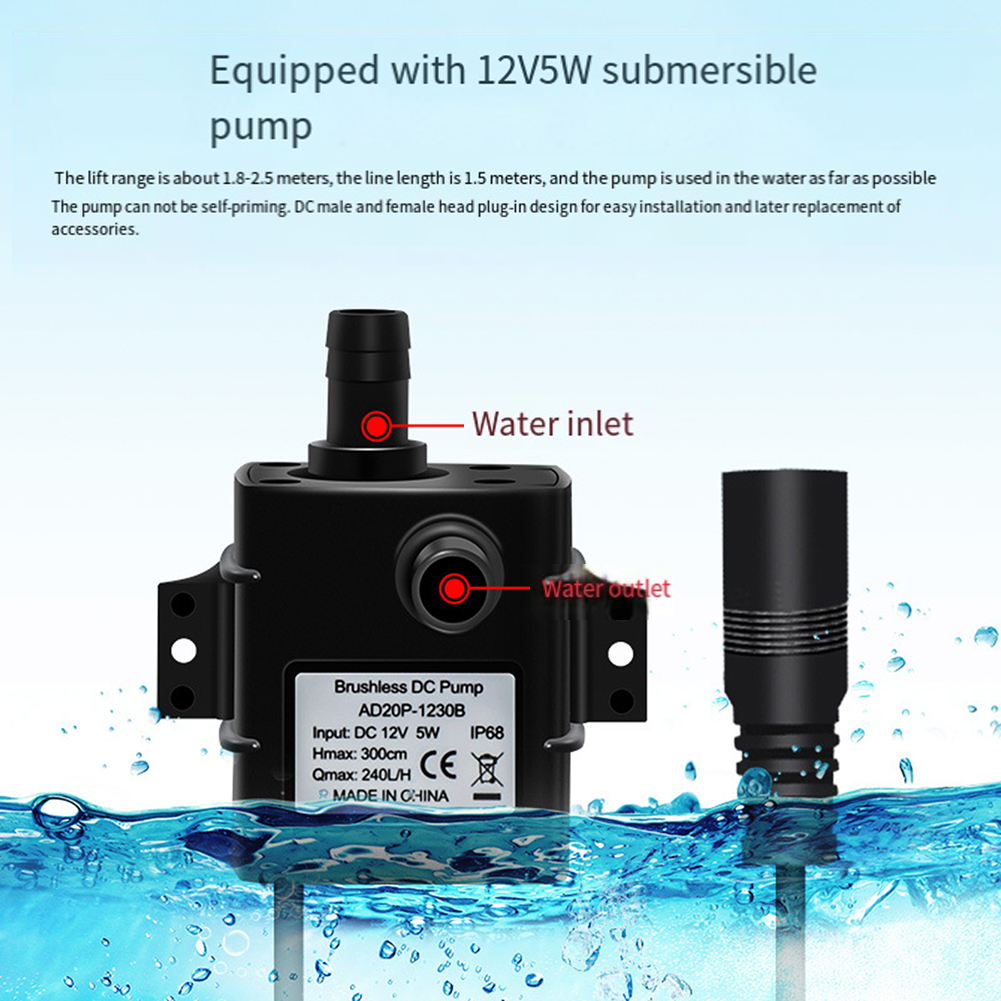 Solar Water Pump 12V Circulating Fish Pond Filtration Oxygen Submersible Pumps For Outdoor Fish Tank Water Reservoir