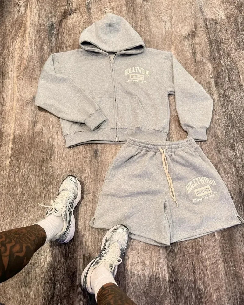 European and American fashion clothing Y2K street loose oversized sweater letter printed zipper hooded sweatshirt for women 240902