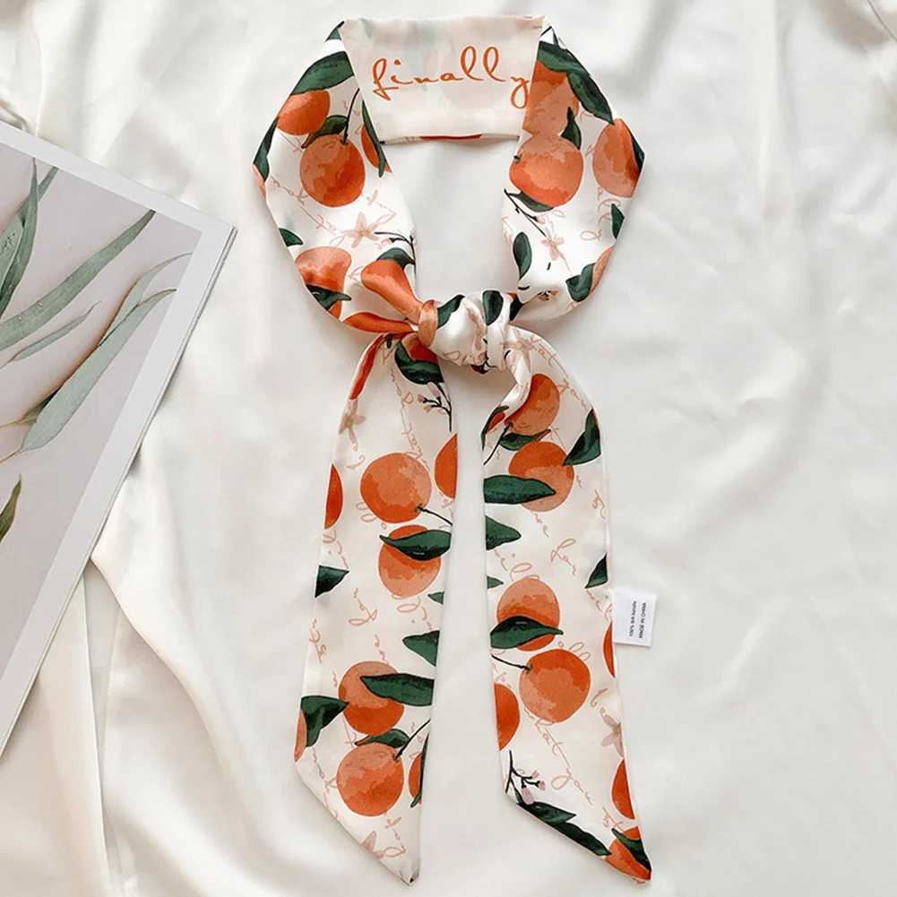 Fashion Spring skinny Scarves for Hair Band Fem Silk Small Scarf Handkerchief Ribbon Ladies Print band Wen X250319