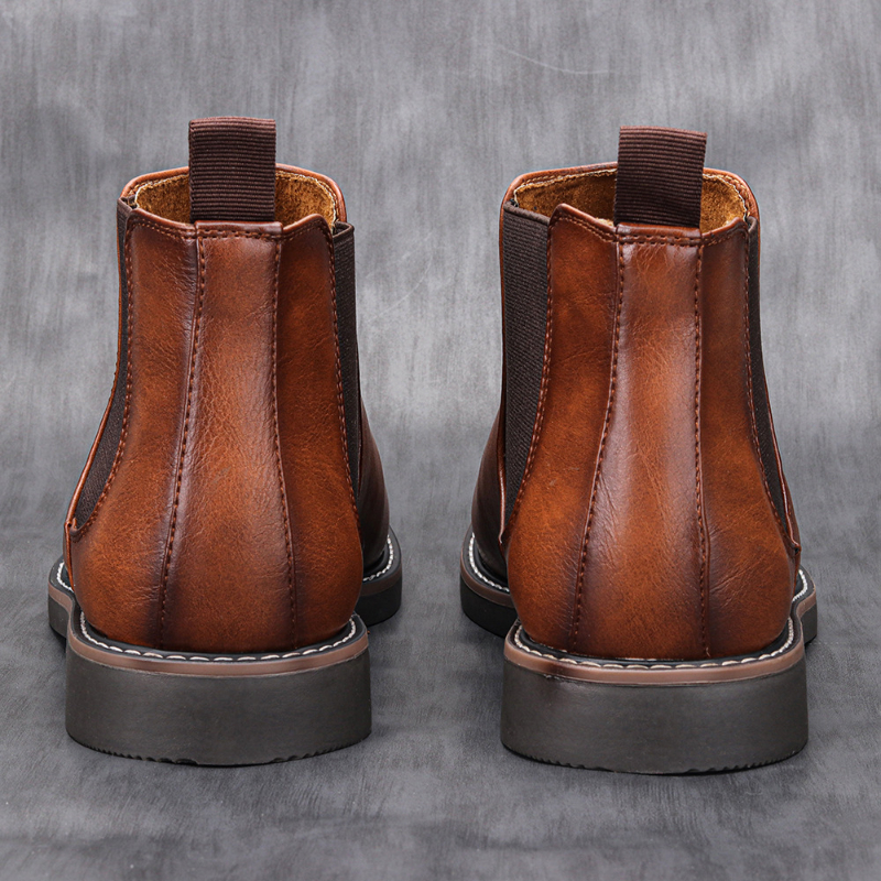 Luxury Men's Chelsea Boots High Quality Retro Men Work Boots comfortable Business Leather Shoes Brand Men's Ankle Botas 2024 New