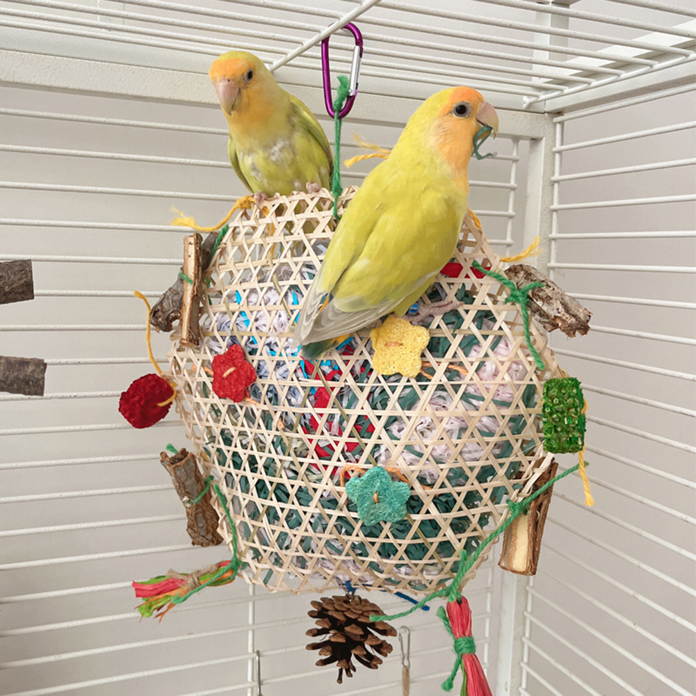 Bird Toys, Bird Shredding Foraging Toys With Metal Hook, Parakeet Toy Bird Cage Accessories For Cockatiel Budgies
