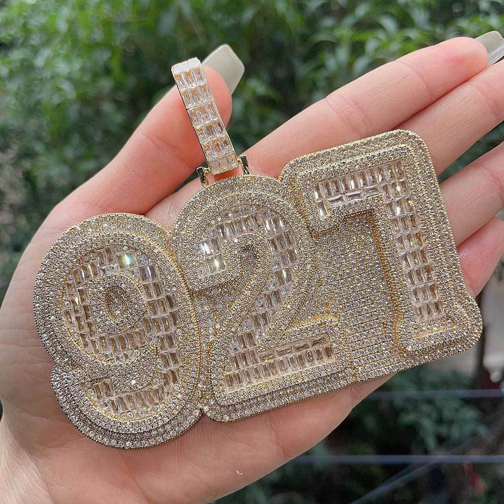 Hip Hop Custom A-Z Letters Pendant Necklaces TopBling T Zircon Mens Jewelry Gold Silver