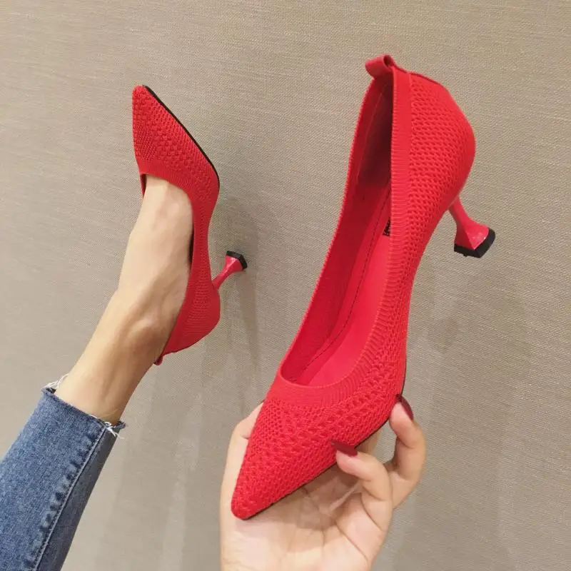 Women Pumps Summer Shoes Thin High Heels Sexy Pointed Toe Slip-on Wedding Party Brand Fashion Shoes For Lady Female Mujer