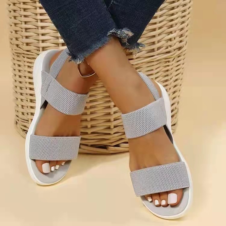 Women's New Wedge Heel Platform Cozy Ladies Outdoor Beach Elastic Band Designer Shoes Sandals Women Summer 7716