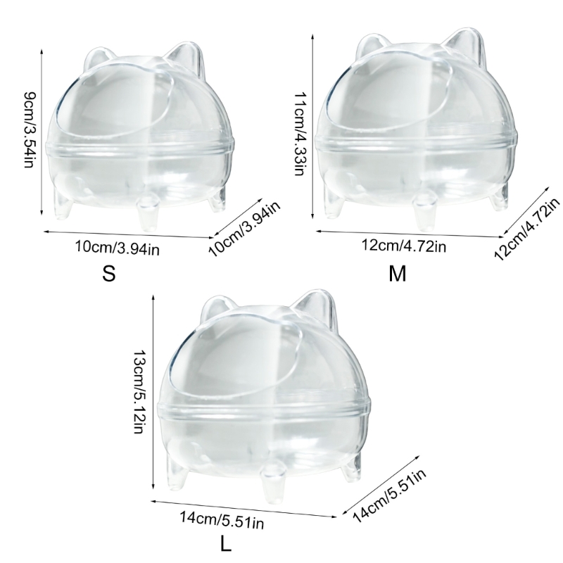 Transparent Hamster Sand Bath Container Spacious Pet Hamster Bathtub Provide Comfortable to Gerbils and Guinea Pigs