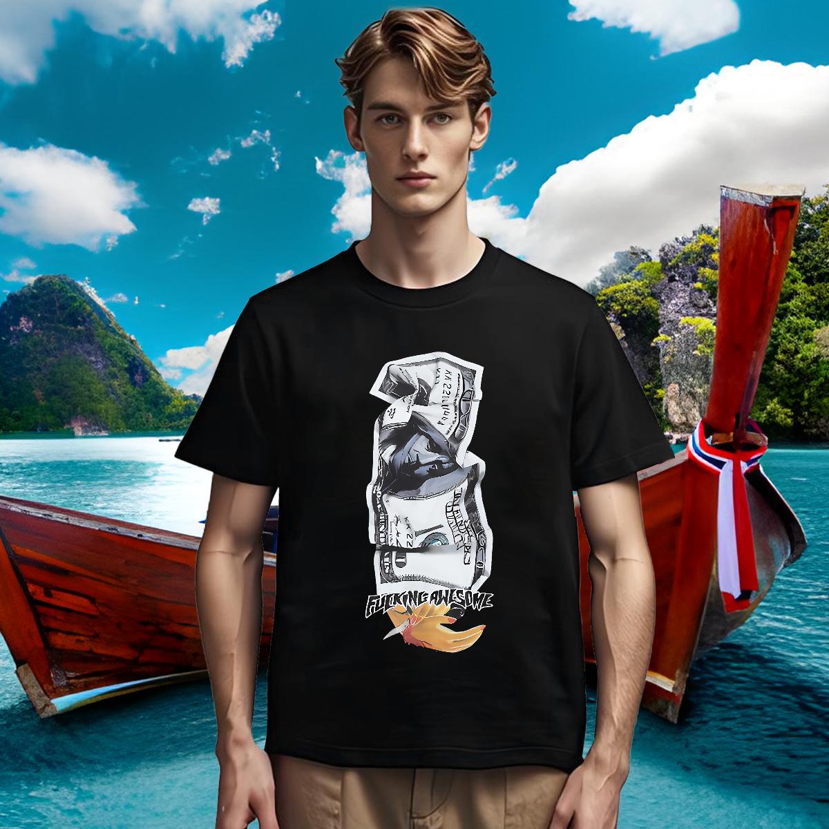 2024 Summer T Shirts Men Summer Casual Soft Men Clothes T-Shirt Polos DIY Logo Oversized Breathable Short Sleeve 100% Cotton 230g money