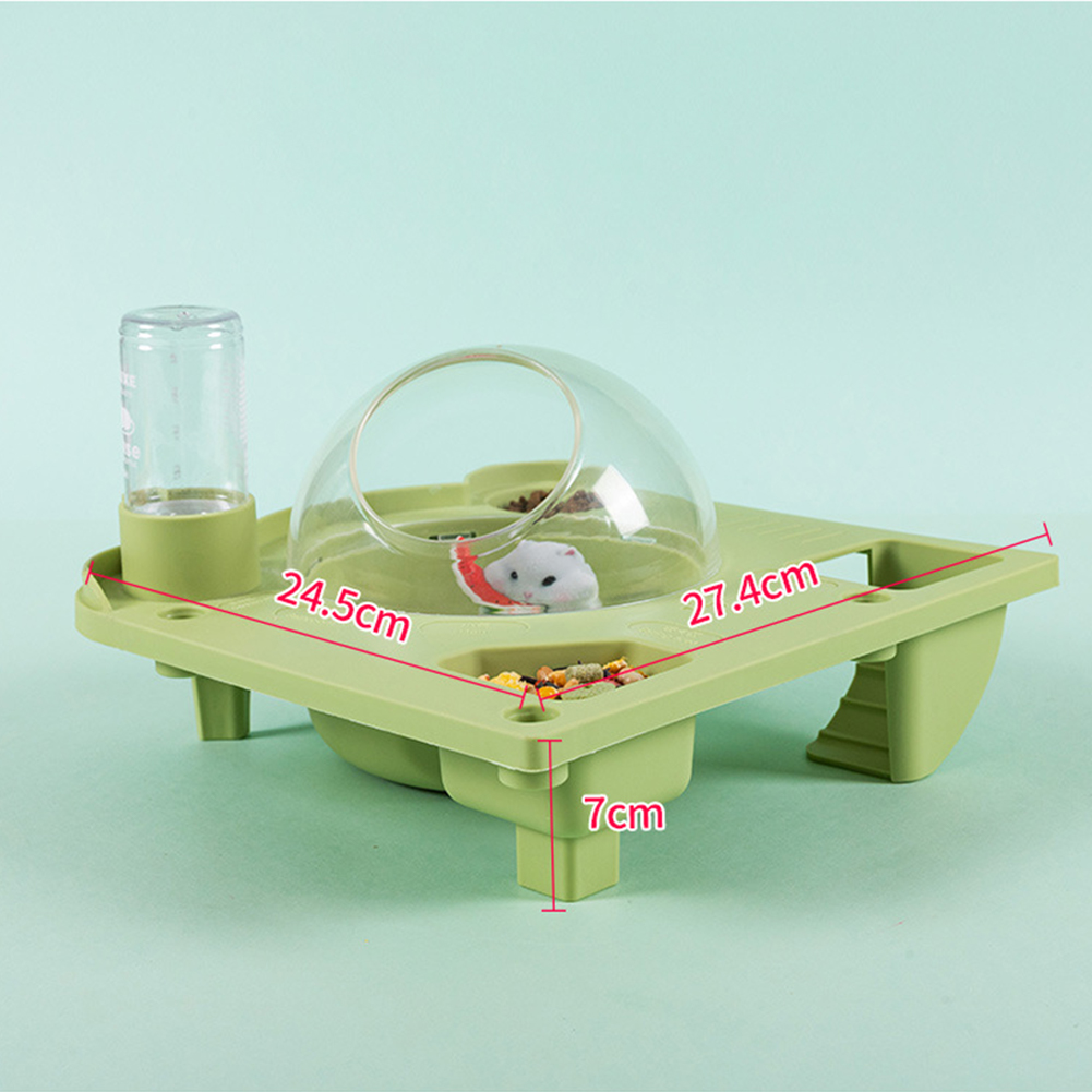 Hamster House Small Hamster Cage With Water Bottle Transparent Capsule Bathroom 2 Eating Area Detachable Hamster Habitat