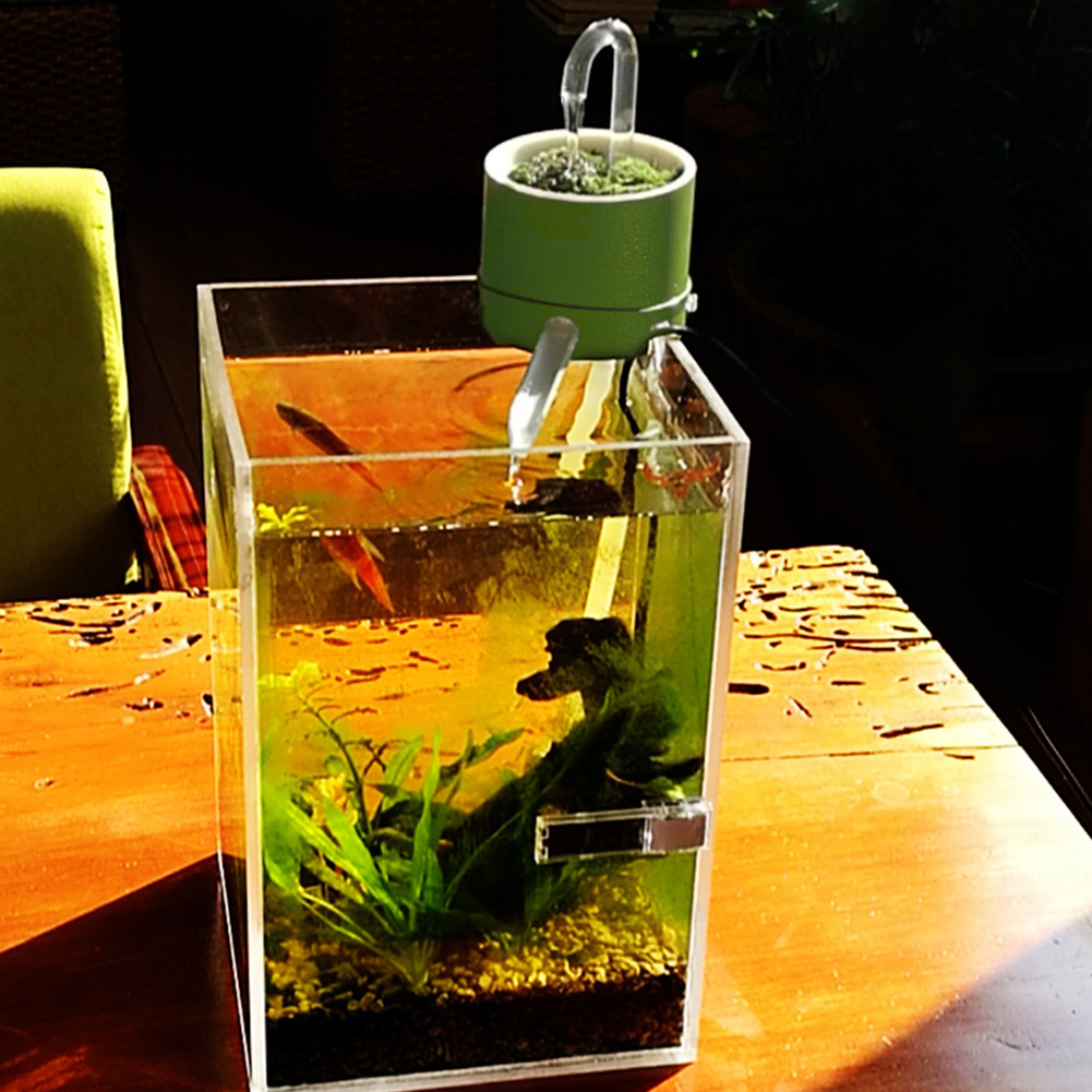 Aquarium Hang On External Filter With USB Water Pump Wall Mounted Mini Fish Tank Filter, Plastic Water Flow Device Purification
