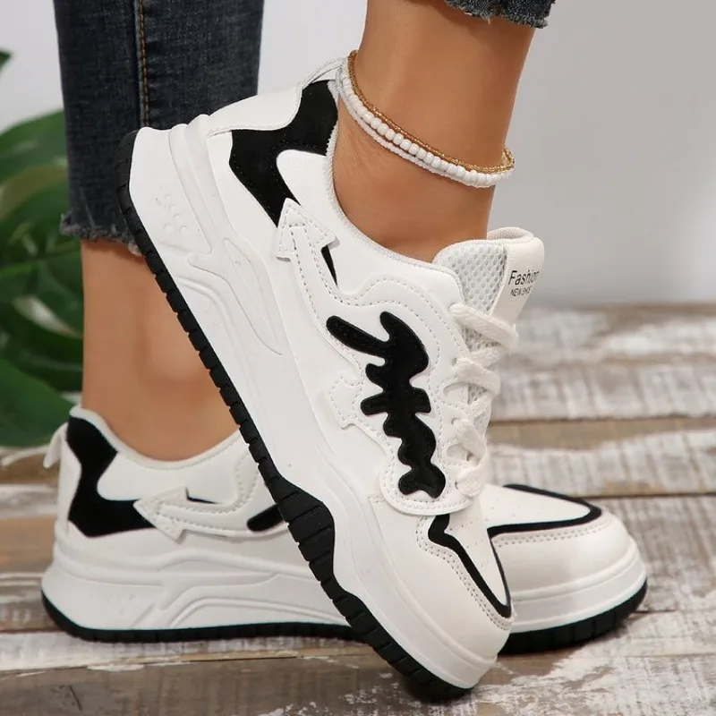 Women's Platform Lace-Up Skateboard Sneakers - Breathable Comfortable Running Shoes for hot Outdoor Sports & Jogging
